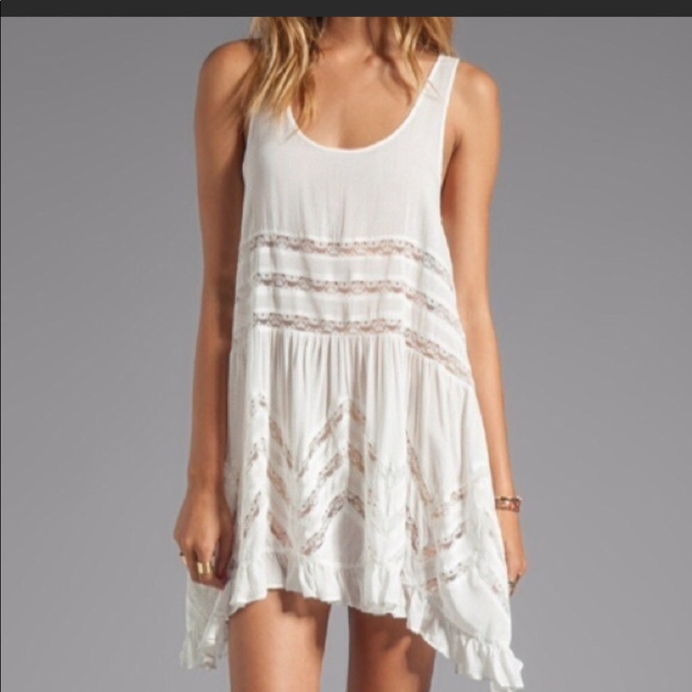 Free People Voile and Lace Trapeze Slip